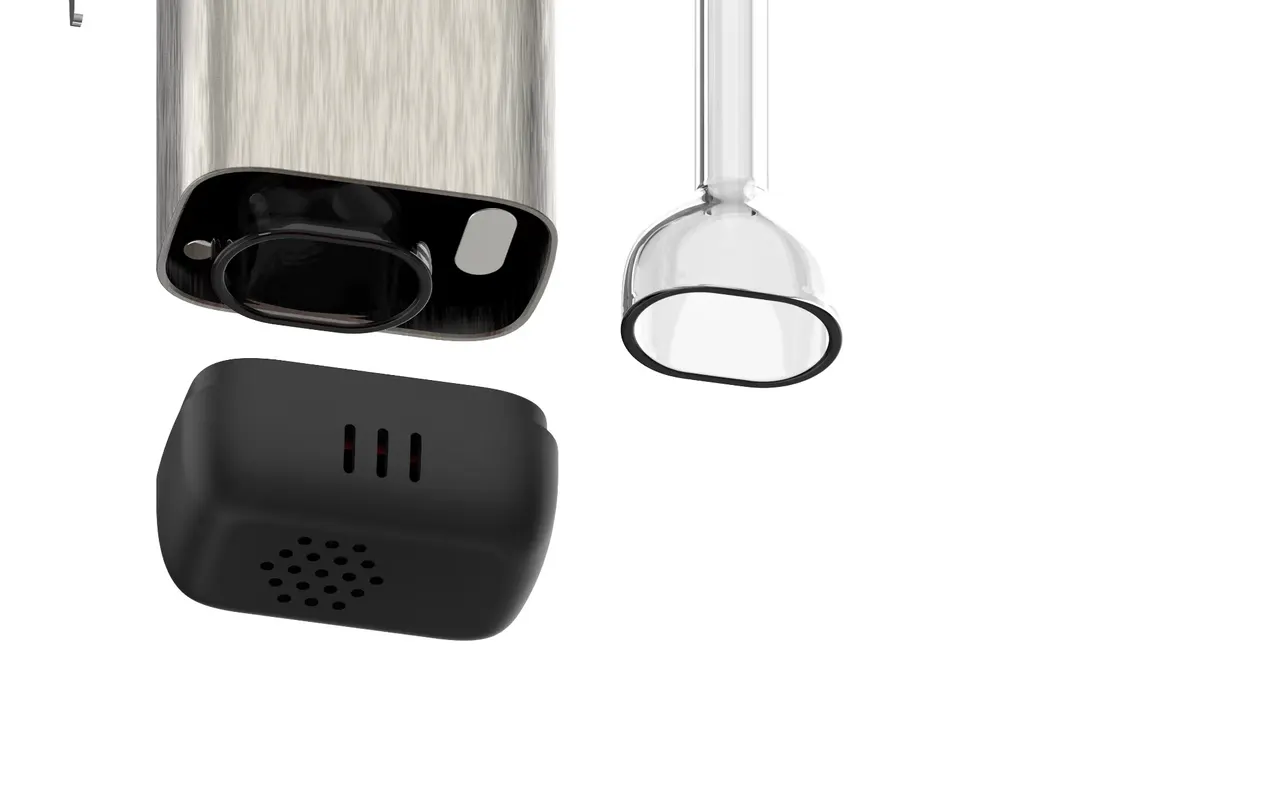 Flameless electric combustion device — handheld detail